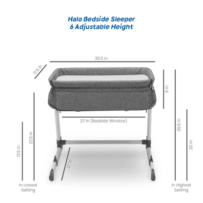 Halo bedside sleeper with adjustable height for customizable bedside access