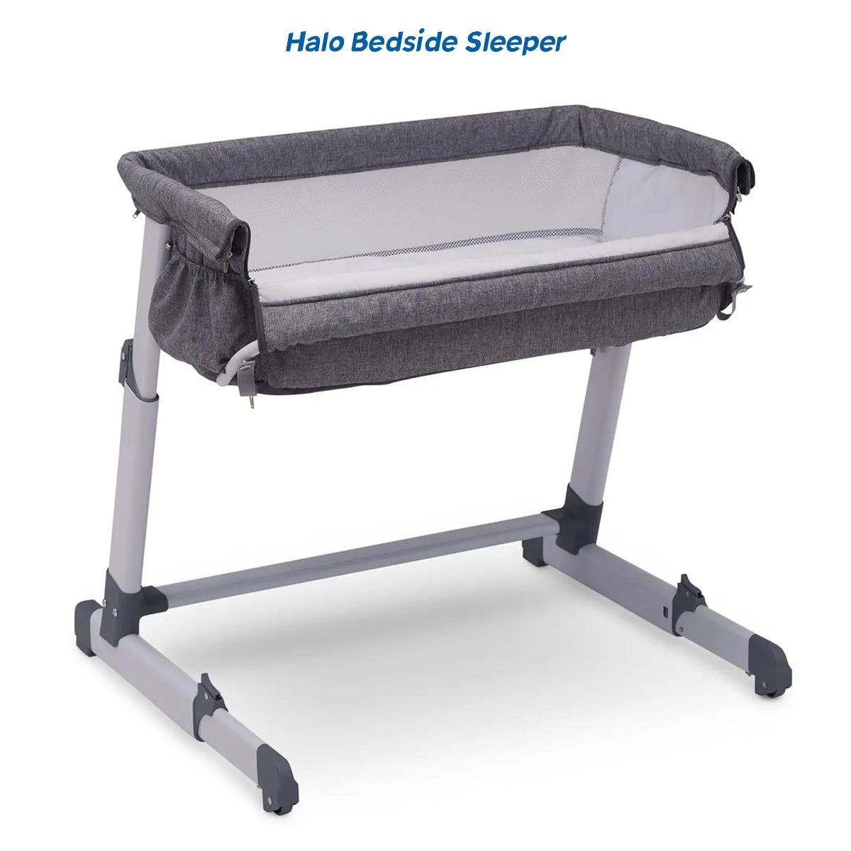 Full overview of the Halo bedside sleeper with premium features