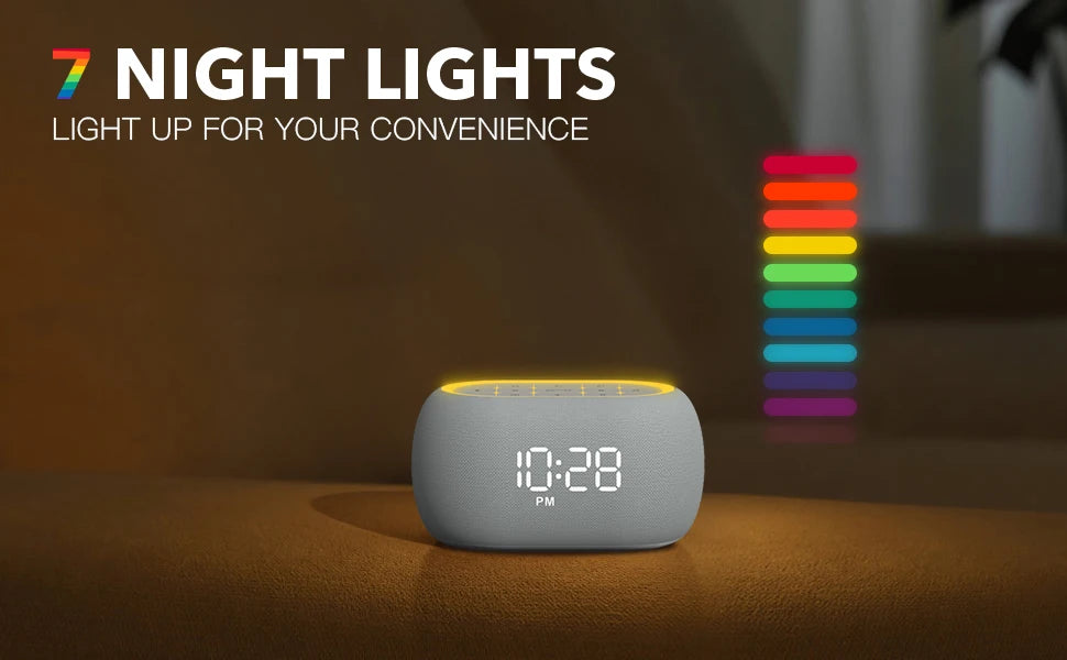 NIVO: The Ultimate White Noise Machine - Bluetooth, 21 Relaxing Sounds, 7 Night Lights