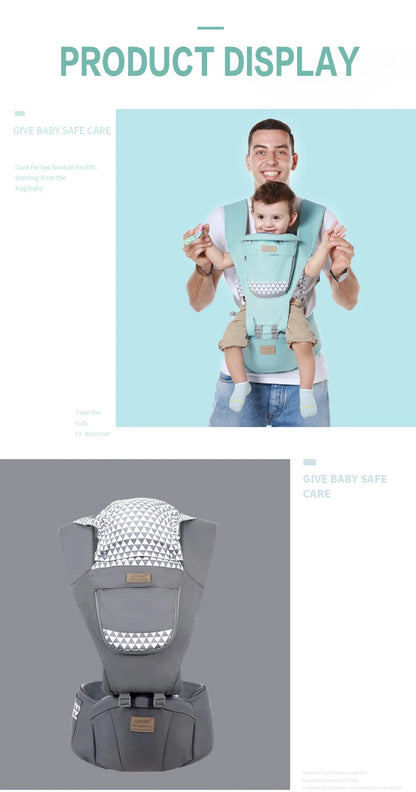 NestEase 4-in-1 Ergonomic Baby Carrier Backpack