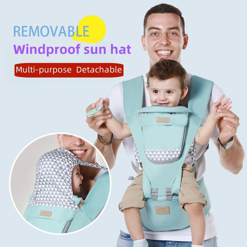 NestEase 4-in-1 Ergonomic Baby Carrier Backpack