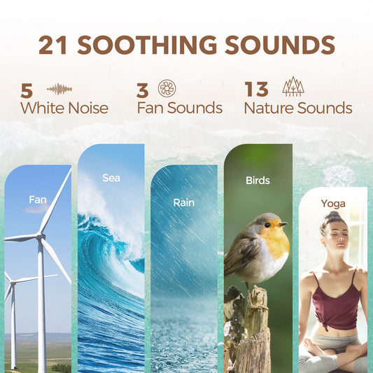 NIVO: The Ultimate White Noise Machine - Bluetooth, 21 Relaxing Sounds, 7 Night Lights