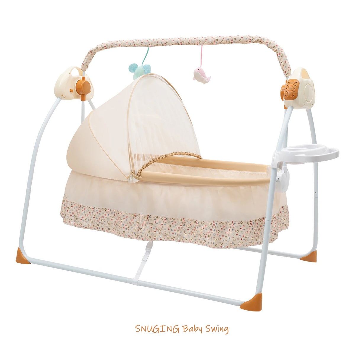 Front view of the SUNGING baby swing, showcasing its design and features.