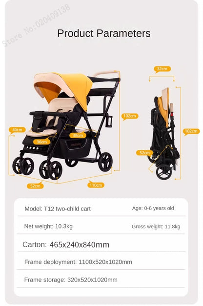 TotsOn Lightweight Twin Stroller: Versatile Comfort for Your Little Ones