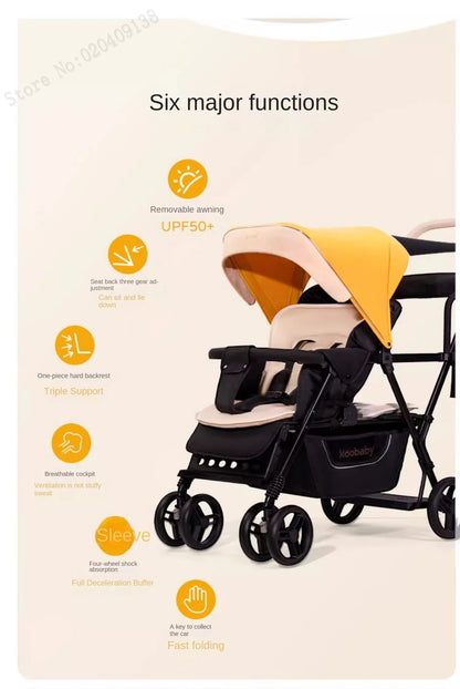 TotsOn Lightweight Twin Stroller: Versatile Comfort for Your Little Ones