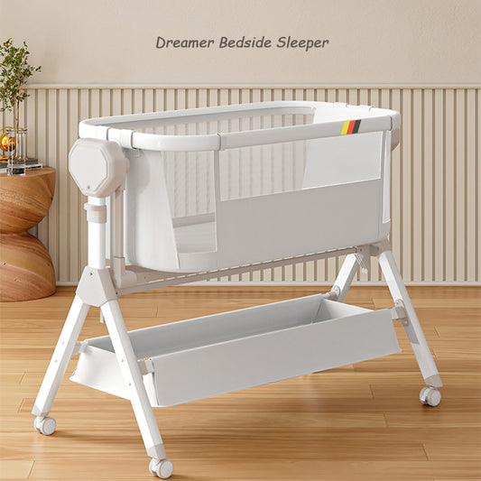 Dreamer bedside sleeper full product view with key features