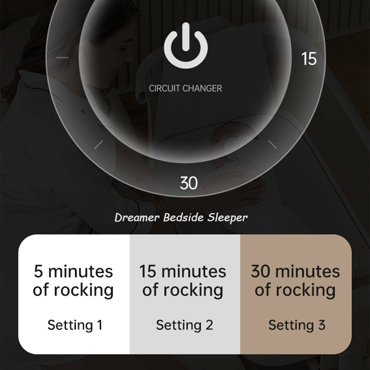 Dreamer bedside sleeper with built-in timer for auto shutoff